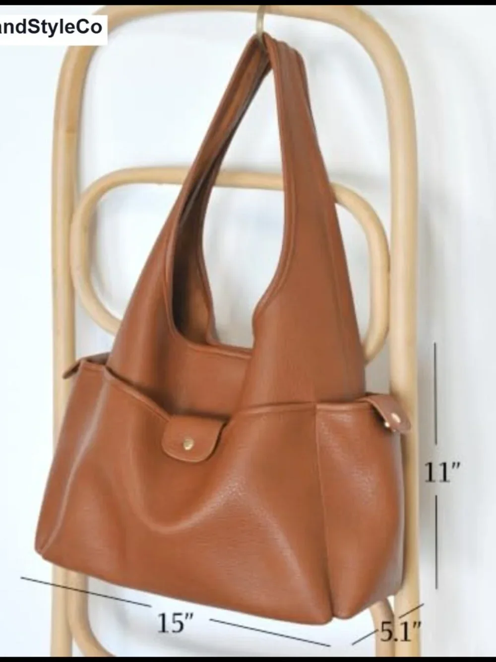 Faux Leather Hobo Bag Multi-Pocket Shoulder Purse Everyday